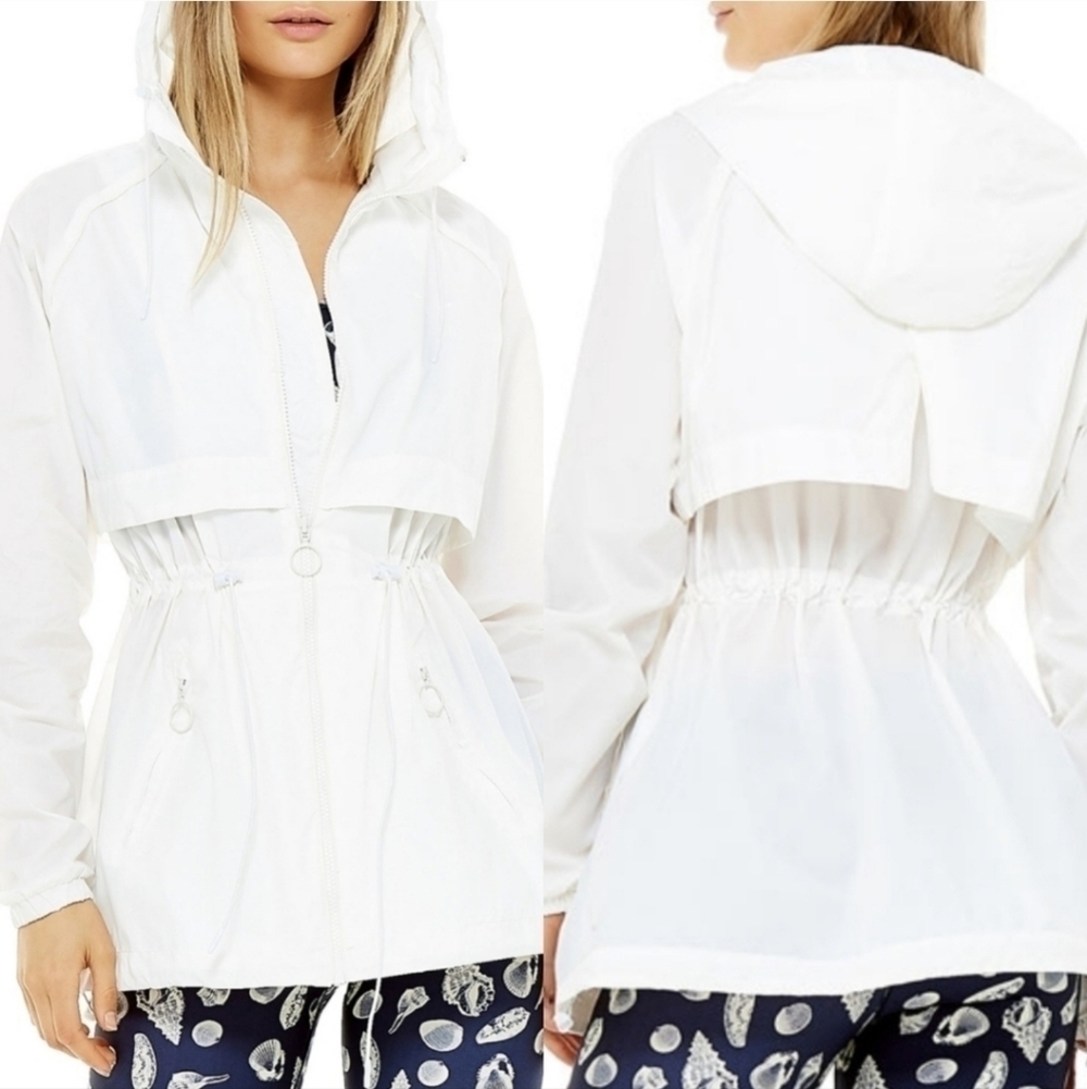 The Upside Ella Lightweight Hooded Parka White Jacket NWT Size Medium